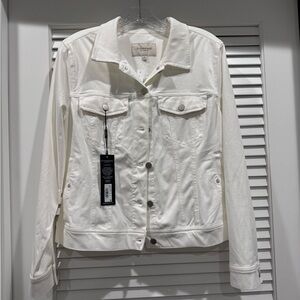 NWT Liverpool of Los Angeles Classic Denim Jacket in Bright White